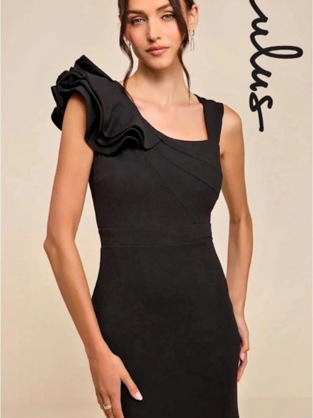 Lulus Lucette Black Sleeveless Ruffled Mermaid Maxi Dress
